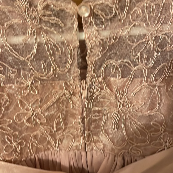 BONNIE JEAN 4T rose gold formal 3/4 sleeve ruffle lace sequin dress - Picture 8 of 10